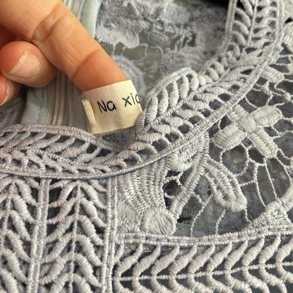 Elegant blue  Lace Short Sleeve Dress size S/M? - Picture 7 of 14